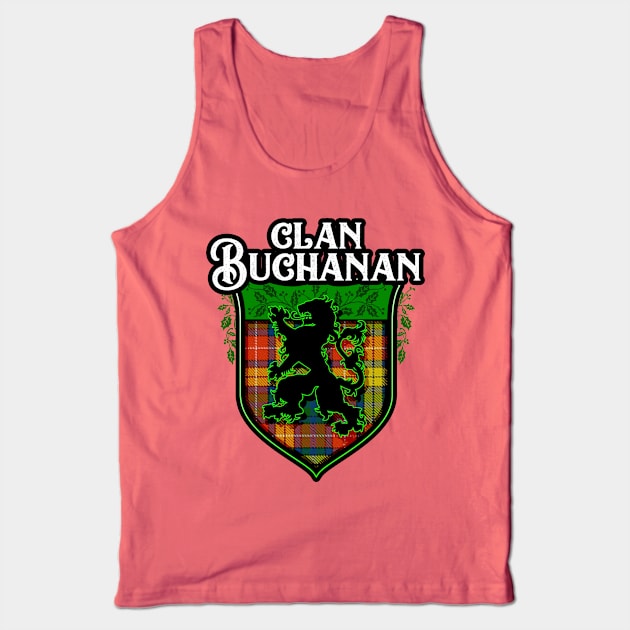 Clan Buchanan Scottish Rampant Lion Tank Top by Celtic Folk